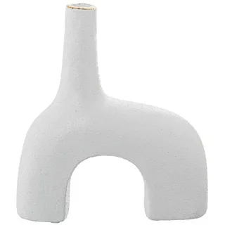 DRW Abstrakte Tischvase, Keramik, mit weißem Bogen, 21 x 8 x 23 cm