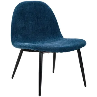 Livetastic Loungesessel , Blau, Schwarz , Holz, Metall, Textil , Pappel , Sperrholz , 63x82x74 cm , Wohnzimmer, Sessel, Polstersessel