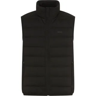 Daunenweste BOSS GREEN, Herren, Gr. M, schwarz001, Web, Obermaterial: 100% Polyamid. Wattierung: 80% Entendaune, 20% Entenfeder, unifarben, regular fit normal, hoch geschlossener Ausschnitt, Westen Daunenweste, Stehkragen, Regular Fit, 4-Wege-Stretch-Qualität