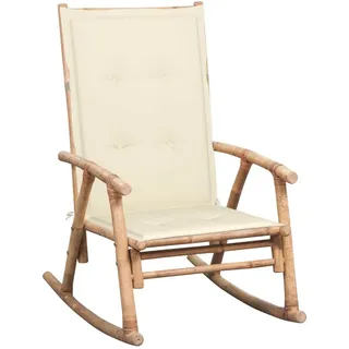 VidaXL 3063905, Terrasse, Gepolsterter Sitz, Bambus, Cremefarben, Polyester, 660 mm - Beige