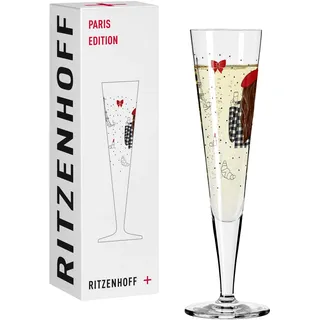 Ritzenhoff & Breker RITZENHOFF Champagnerglas 200 ml - Paris Edition - Champusflöte Designerstück, bunt - Made in Germany