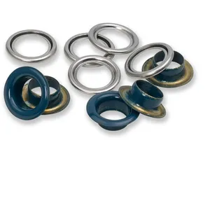 Prym 542543 Ösen mit Scheiben, 11 mm, marine/silberfarbig