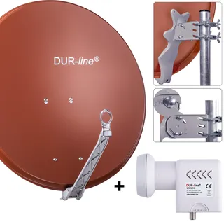DUR-line Select 75/80cm Komplettanlage ziegelrot Unicable 24TN - Grau