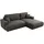 MKS MKS Ecksofa Dunkelgrau Velvet Ecksofa Rechts Dunkelgrau