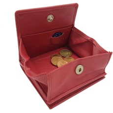 echt Leder Geldbörse Wiener Schachtel mit RFID Schutz Jockey Club Soft-Rindleder rot