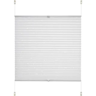 Plissee LIEDECO "Klemmfix-Plissee Ranke grau" Gr. 7, weiß, B:100cm H:130cm, Obermaterial: 100% Polyester, Plissees, Plissee, Klemmfix-Plisse mit floralem Druck