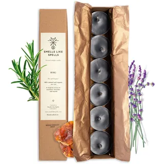 Duftkerzen aus Sojawachs mit Lavendel, Myrrhe, Rosmarin für Aromatherapie - natürliches handgemachtes Geschenk zum Gerburtstag, Valentinstag, Weihnachten - 6 Stk.