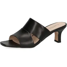 CAPRICE Damen Sandalen mit Absatz aus Leder mit Fußbett, Schwarz (Black Nappa), 39 EU