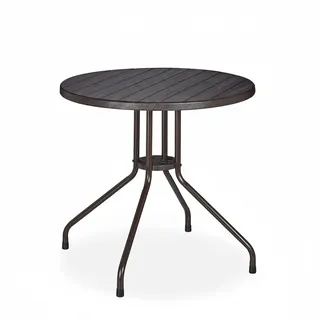 Relaxdays Gartentisch Ø 80 x 75 cm Braun