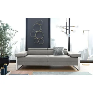 W.Schillig Couch Leder 2-Sitzer Grau