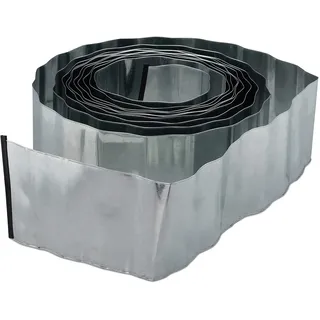 Relaxdays Rasenkante 2430 x 16 cm 10 m Silber