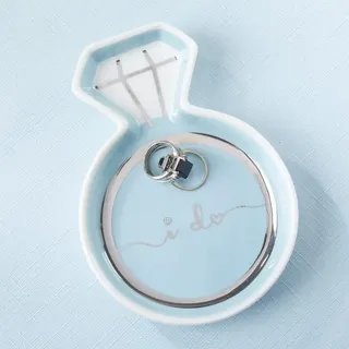 Kate Aspen Schmuckhalter I Do mit Diamant-Ringen, Keramik-Geschenk, perfekt für Brautpartys und Partys