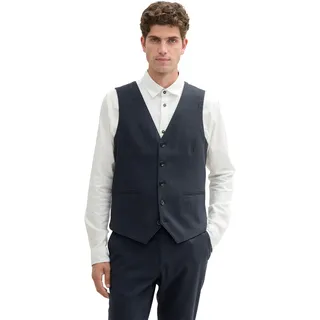 TOM TAILOR Herren 1044114 Weste, 36780-Navy Blue Structure, 48