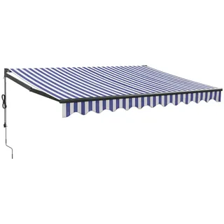 vidaXL Elektrische Markise mit Kurbel Blau und Weiß 3,5x2,5 m - Blau