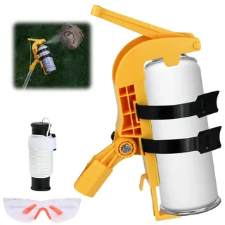 Sprühdosen Verlängerung Adapter, Einstellbarer Sprühalter Adapter für Wespenspray/Bienenspray, Sprühstange mit großer Reichweite für Aerosoldose, Sprühfarbe, Baumscheiben-Fensterreinigung (Gelb)