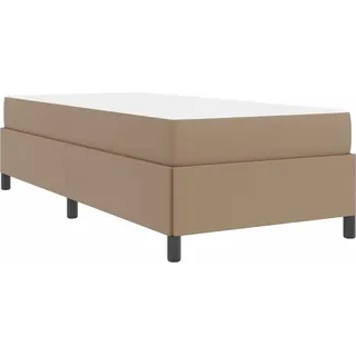 Bettgestell mit Matratze Cappuccino 80 x 200 cm Kunstleder - Braun