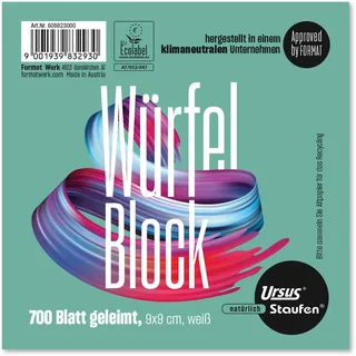 Staufen Style Notizzettel - 700 Blatt geleimt, 80 g/m2, weiß, Zettelbox Nachfüllpack