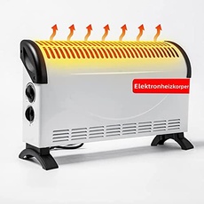 Abnehmbarer tragbarer Heißluftheizung 52 x 16 x 33 cm (L x B x H) 1800 W weiß silber elegante elektrische Heizung energiesparende Heizlüfter große Fläche bis 35 m2