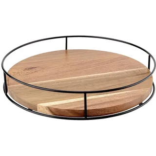 CHUIFAI 30cm Lazy Susan Holz Drehteller, Drehbares Gewürzregal Rund, Küchen Drehteller Organizer, Gewürzhalter Drehbar für Küchen Kühlschrank Arbeitsplaatte Schrank
