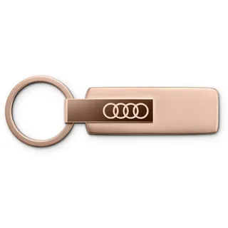 Audi Collection Audi 3182501830 Schlüsselanhänger Edelstahl Schlüsselring Keyring, mit Audi Ringe Emblem, rosé