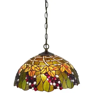 Hochwertige Echtglas Tiffany Stil Deckenleuchte Corina Deckenlampe Hängeleuchte - Bunt