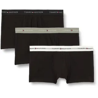 Tommy Hilfiger Trunk Boxershorts Grau Heather / Schwarz / Weiß M 3er Pack