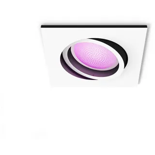 Philips Hue White and Color ambiance Centura eckiger Einbauspot weiß, Intelligenter Einbaustrahler, Bluetooth/Zigbee, Weiß, LED, Synthetik, GU10 - Weiß