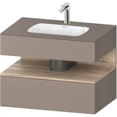 Duravit Qatego Einbauwaschtisch mit Konsolenwaschtischunterbau, 800x550x600mm, Nische Eiche Mamoriert, QA4785055, Farbe: Basalt Matt