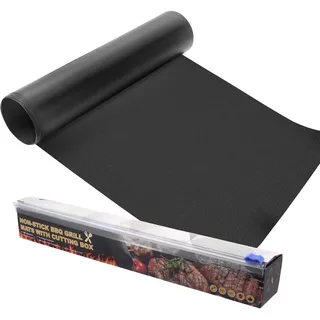 2-Meter-Lange Teflon-Grillmatte für Gasgrills - Wiederverwendbare Antihaft-Grillunterlage zum Grillen und Backen - Frei zuschneidbar