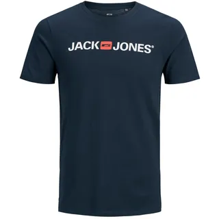 JACK & JONES Herren Rundhals T-Shirt JJECORP Logo Slim Fit Plussize XXL-8XL, Größe:5XL, Farbe:Navy Blazer