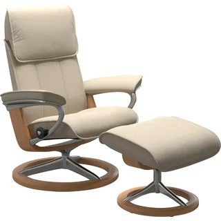 Stressless Relaxsessel "Admiral" Set, Relaxsessel inkl. Hocker, mit Signature Base, Größe M & L, Gestell Eiche, cream batick