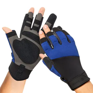 FitsT4 Sports Segelhandschuhe Herren Paddelhandschuhe Kajak für Segeln,Yacht,Segelsport, Paddeln, Angeln,Fischen,Dinghy,Schlauchboot Blau M