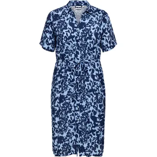 ONLY CARMAKOMA Blusenkleid Shirtkleid Blumen Blau 42
