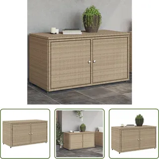 The Living Store Gartenschrank Beige 110x55x60,5 cm Poly Rattan - Beige
