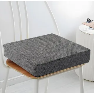Sitzkissen Orthopädisch mit Memory Foam - Ergonomisches Sitzkissen Stuhl als Sitzerhöhung (10 cm Kissenhöhe) - Für Bürostuhl, Auto & Rollstuhl - Rutschfest & Waschbar - Stuhlkissen 40x40 Anthrazit