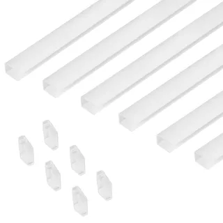 Estika Führungsschiene Set - 6 Stück - 150 cm - Weiß - Kunststoff - Für Verdunkelungsrollo, Sichtschutz Rollo, Thermorollo
