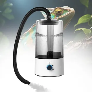 Reptilie Luftbefeuchter Terrarium, 4L Reptilien Luftbefeuchter mit Dreistufige Sprühgrößeneinstellung und Teleskopschlauch, Ultraleiser Zerstäuber mit Trockenlaufschutz für Reptilien, Amphibien