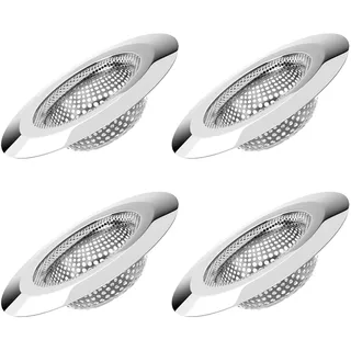 4 Stück Abflusssieb Dusche, 7.5cm Haarsieb Dusche, Edelstahl Rostfrei, Duschsieb Abfluss Haare, Badewannenabflusssieb Universal für Waschbecken, Küche
