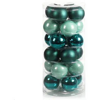 com-four® 24x Weihnachtskugeln, Christbaumkugeln aus echtem Glas für Weihnachten, Baumschmuck für den Christbaum, Ø 6 cm