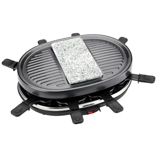 SUNTEC Raclette RAC-9097 [Für 8 Personen, Antihaftbeschichtung, extra Granit-Steinplatte, 900 Watt]