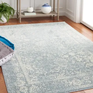 Safavieh Teppich 155 x 229 cm - Adirondack Collection - Transitional Design, Schiefer & Elfenbein, Pflegeleichte Synthetikmischung, Ideal für Wohnzimmer, Schlafzimmer, Büro