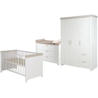 Roba Babyzimmer-Set Felicia II, 3-teilig , Weiß , Holzwerkstoff , 76x82x144 cm , Hergestellt in Europa , Babymöbel & Kindermöbel, Babyzimmer