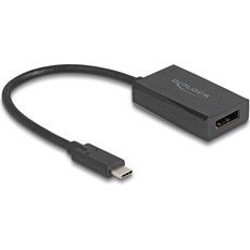 Bild Adapter DisplayPort Buchse zu USB Type-C Stecker (DP (USB Typ-C, cm), Data + Video Adapter, Schwarz