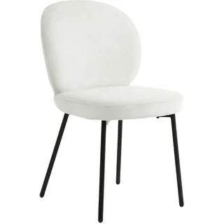 Ambia Home Stuhl , Schwarz, Weiß , Holz, Metall, Textil , Pappel , Sperrholz , Rundrohr , 49x86x64 cm , Bsci , Esszimmer, Stühle, Polsterstühle