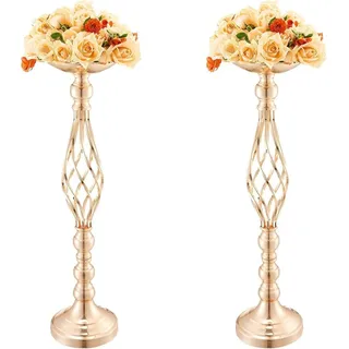 20PCS 58cm/22.83” Wedding Flower Vase Metal Gold Floral Stand for Table