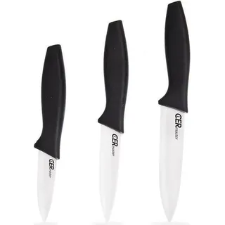 Orion Keramikmesser Set Messer Küchenmesser CERMASTER 3 Teile Messerset - Weiß, Schwarz