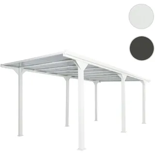 Alu-Pergola HWC-O23, Pavillon Terrassenüberdachung, stabiles 10cm-Gestell Polycarbonat-Dach Regenrin