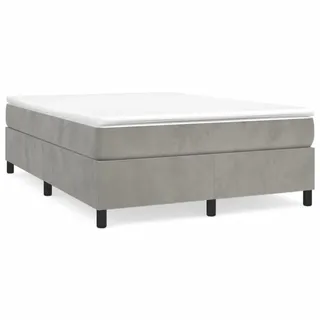 vidaXL Boxspringbettgestell Hellgrau 140x190 cm Samt
