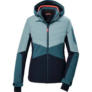 KILLTEC Damen Skijacke/Funktionsjacke mit abzippbarer Kapuze und Schneefang KSW 34 WMN SKI JCKT, hell eisblau, 40