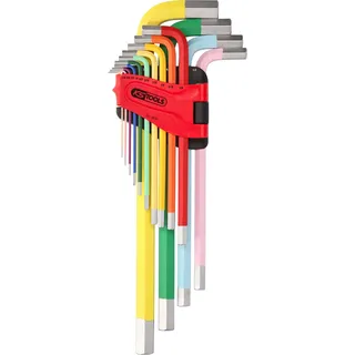 KS Tools Innensechskant-Winkelstiftschlüssel-Satz extra lang 14-tlg.